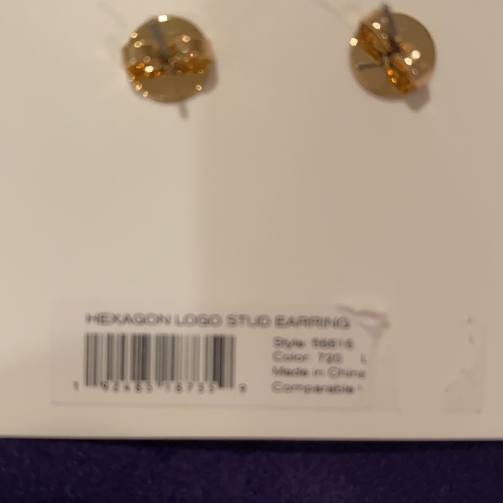 Tory Burch Logo Gold Plated Earrings - Picture 6 of 7
